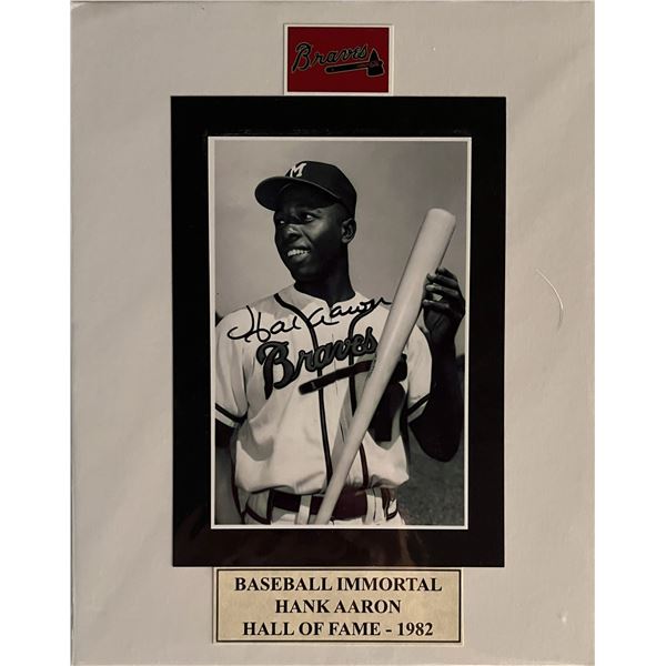 Hank Aaron signed photo