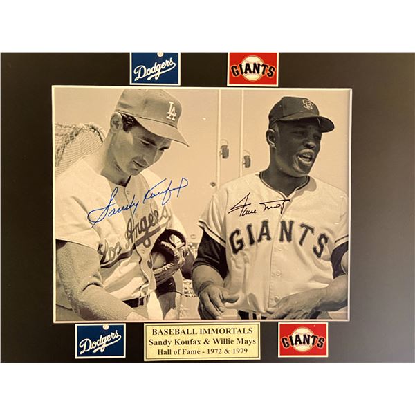 Sandy Koufax / Willie Mays signed photo