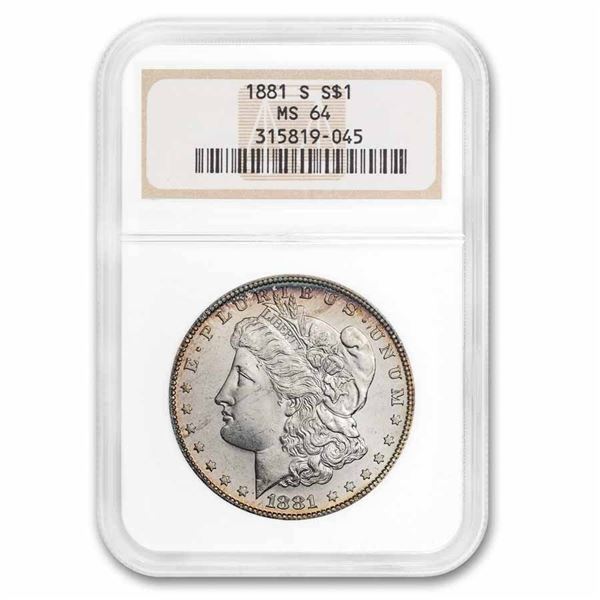 NGC MS64 1881-S S1$ Morgan Silver Dollar