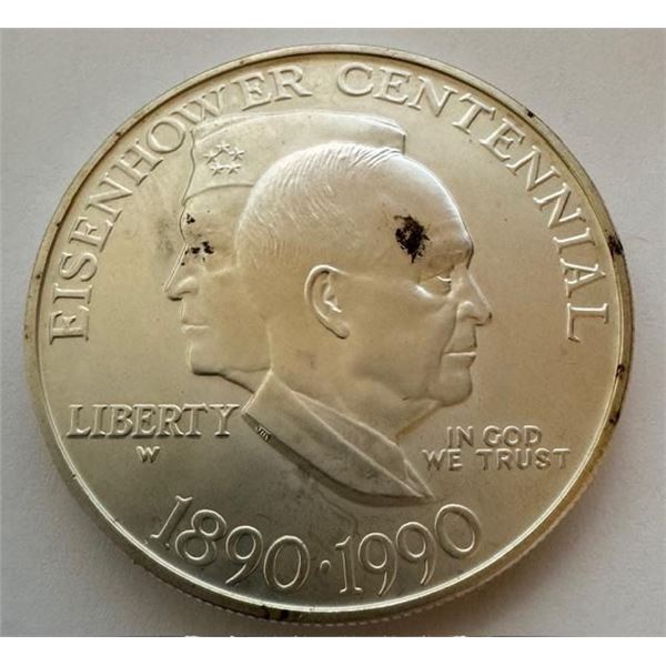 1990-P Eisenhower Centennial Silver Dollar Commemorative MS-67 (tone marks)