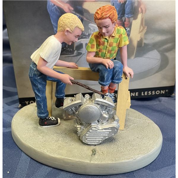 Harley Davidson Figurine  The Young Rider Series Figurine Engine Lesson
