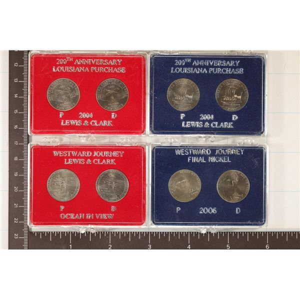 FOUR SETS OF JEFFERSON NICKEL P & D SETS