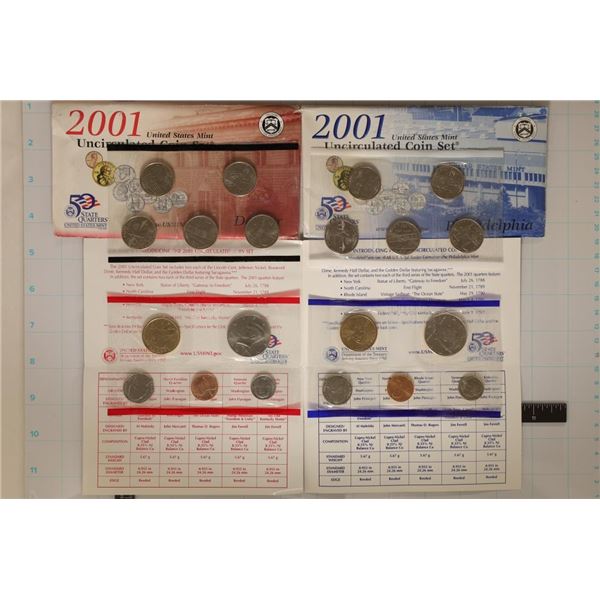 2001 US MINT SET (UNC) P/D (WITH ENVELOPE) WITH