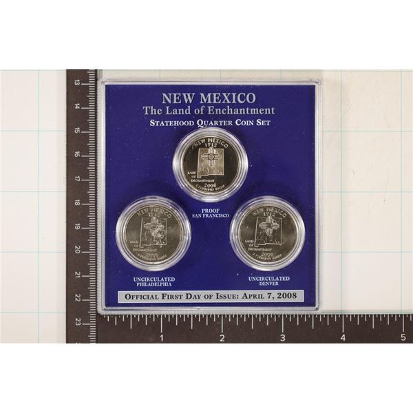 2008-P/D/S NEW MEXICO STATE QUARTER SET IN
