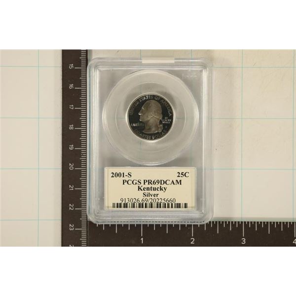 2001-S SILVER KENTUCKY QUARTER PCGS PR69 DCAM