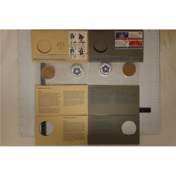 1974 & 1975 US BICENTENNIAL FDC MEDALS COMPLETE