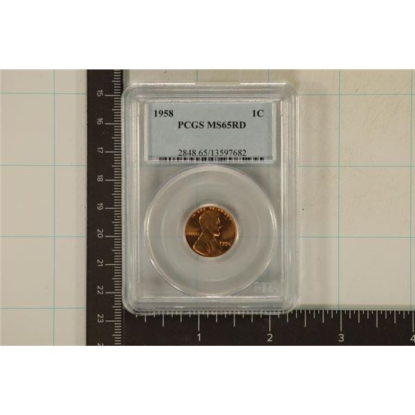 1958 LINCOLN WHEAT CENT PCGS MS65RD