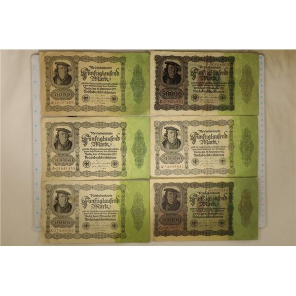 6-1922 GERMAN 50000 MARK BILLS