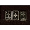 Image 1 : 3-1 GRAM .999 FINE SILVER PF INGOTS: CROSS THEMED