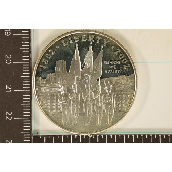 2002-W US PROOF SILVER DOLLAR WEST POINT