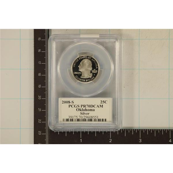 2008-S SILVER OKLAHOMA QUARTER PCGS PR70 DCAM