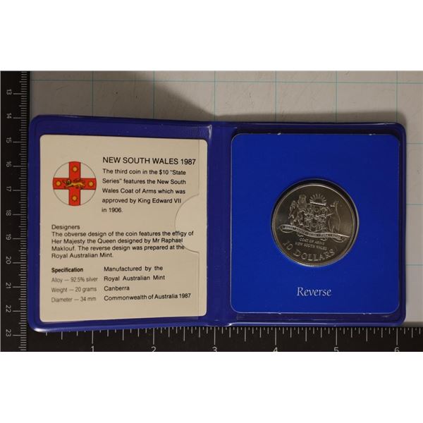 1987 NEW SOUTH WALES SILVER AUSTRALIA $10 BU