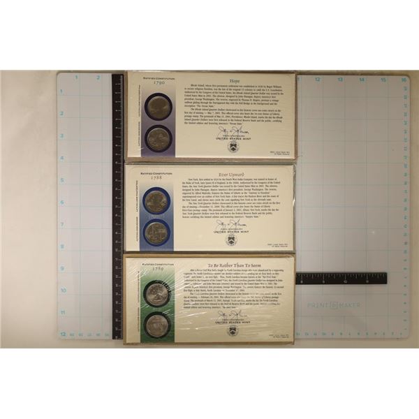 3-2001-P & D US STATE QUARTER SETS IN FDC'S: