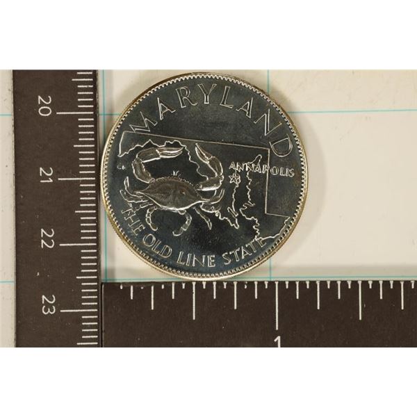 14.4 GRAMS STERLING SILVER ROUND, MARYLAND