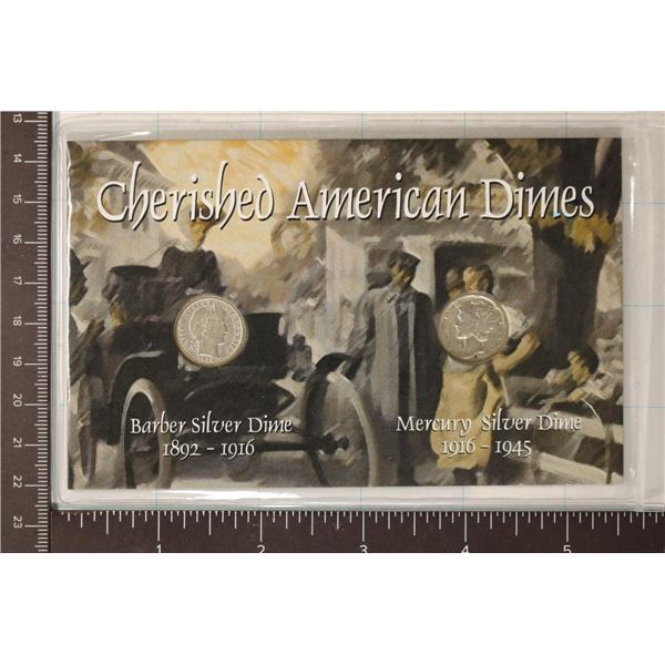 CHERISHED AMERICAN DIMES 2 COIN SET FEATURING