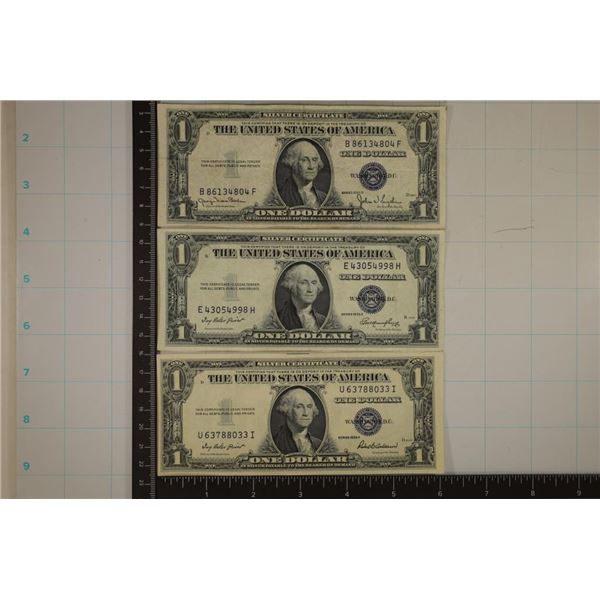 3-1935 $1 SILVER CERTIFICATES, (D,E & F) SUFFIXES