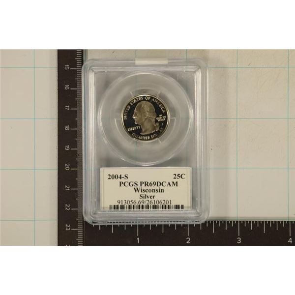 2004-S SILVER WISCONSIN QUARTER PCGS PR69 DCAM
