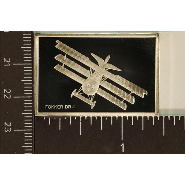 18.9 GRAMS STERLING SILVER INGOT "FOKKER DR-1"