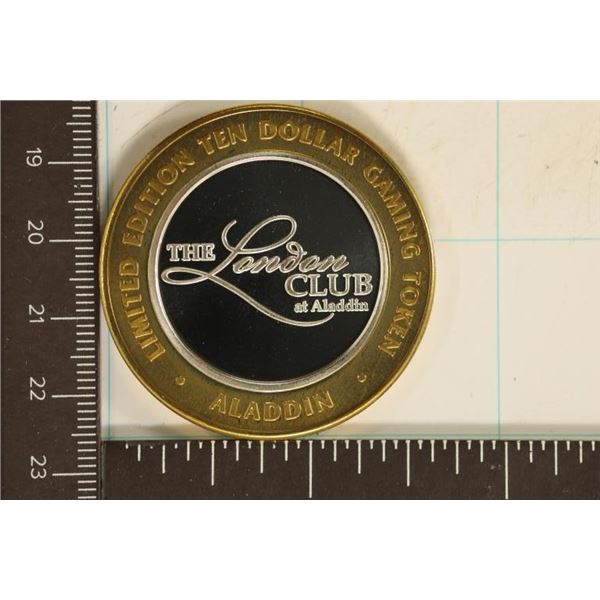 CASINO $10 SILVER TOKEN (UNC) THE LONDON CLUB