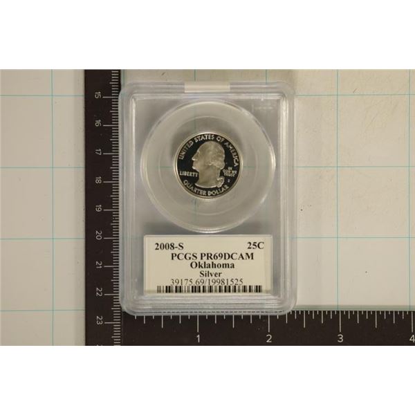 2008-S SILVER OKLAHOMA QUARTER PCGS PR69 DCAM