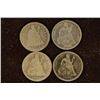 Image 1 : 1854, 1888, 1890 & 1891 SILVER SEATED LIB. DIMES