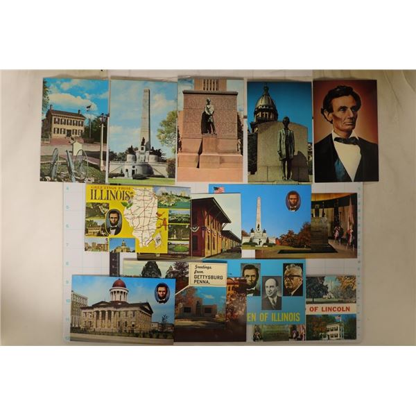 14 VINTAGE ABRAHAM LINCOLN THEMED UNUSED POST