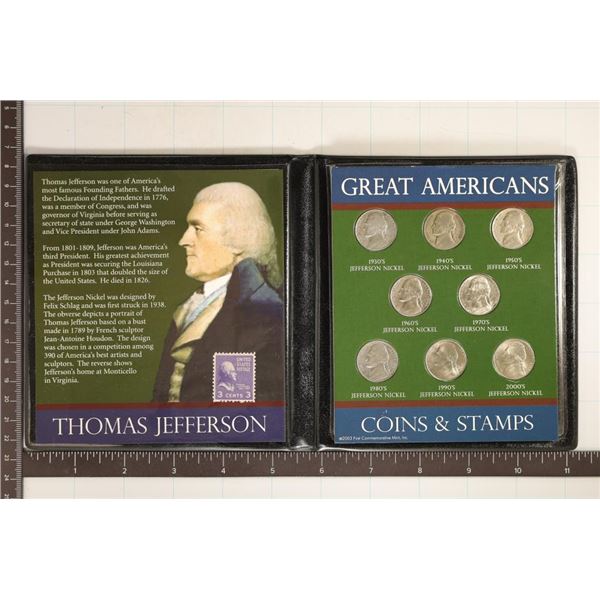 GREAT AMERICAN COIN & STAMP SET CONTAINS: 8