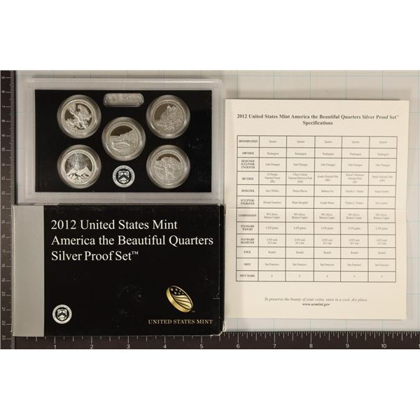 2012 SILVER US 50 STATE QUARTERS PROOF SET IN BOX