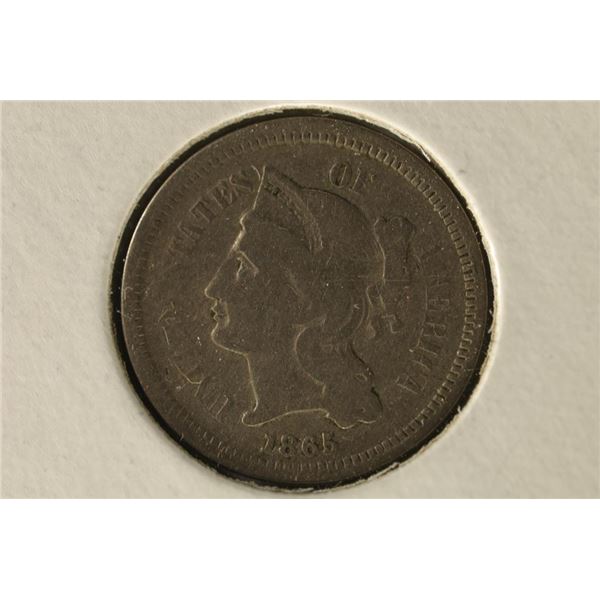 1865 US THREE CENT PIECE (NICKEL)