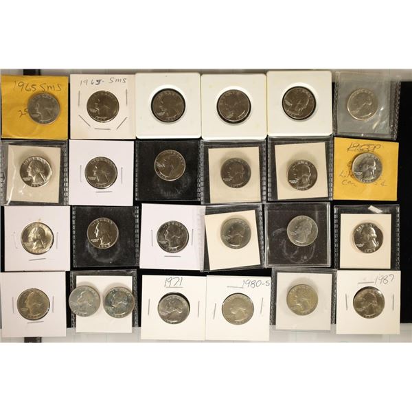 25 SMS & PROOF WASHINGTON QUARTERS: 1965-1987