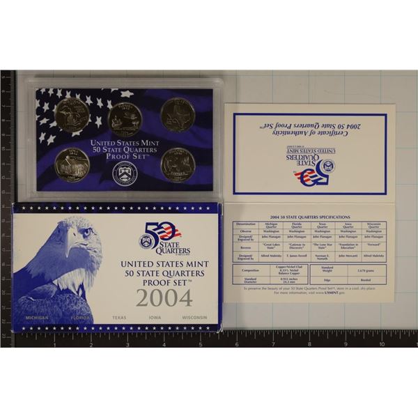 2004 US 50 STATE QUARTERS PROOF SET IN BOX WITH
