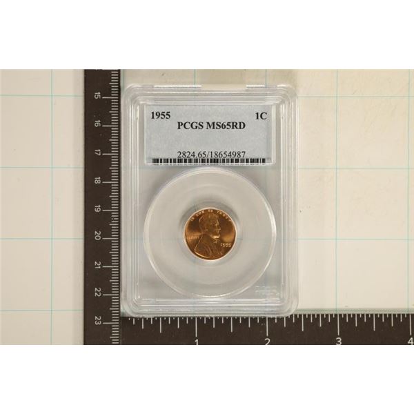 1955 LINCOLN WHEAT CENT PCGS MS65RD
