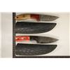 Image 1 : TWO DAMASCUS STEEL FIXED BLADE KNIVES WITH SHEATHS