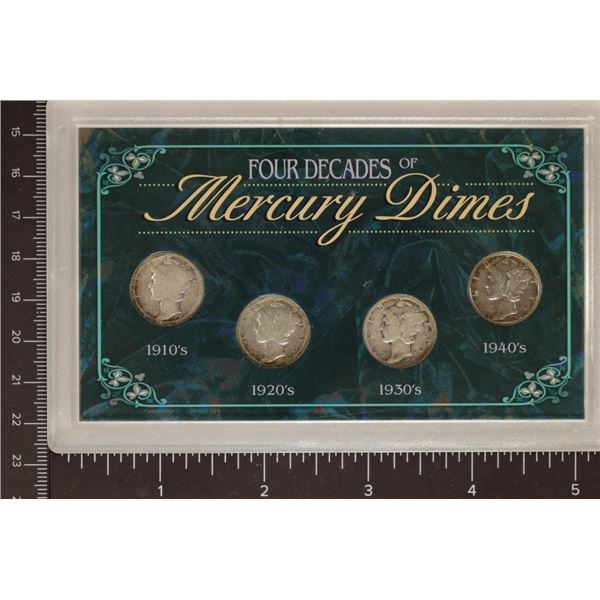 4 DECADES OF SILVER MERCURY DIMES: 1910'S WITH A