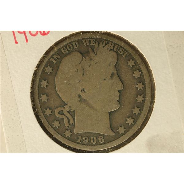 1906-D SILVER BARBER HALF DOLLAR