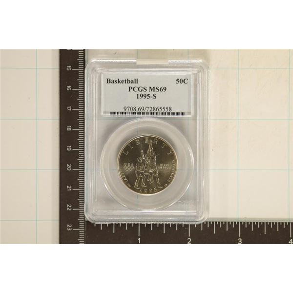 1995-S BASKETBALL US HALF DOLLAR PCGS MS69
