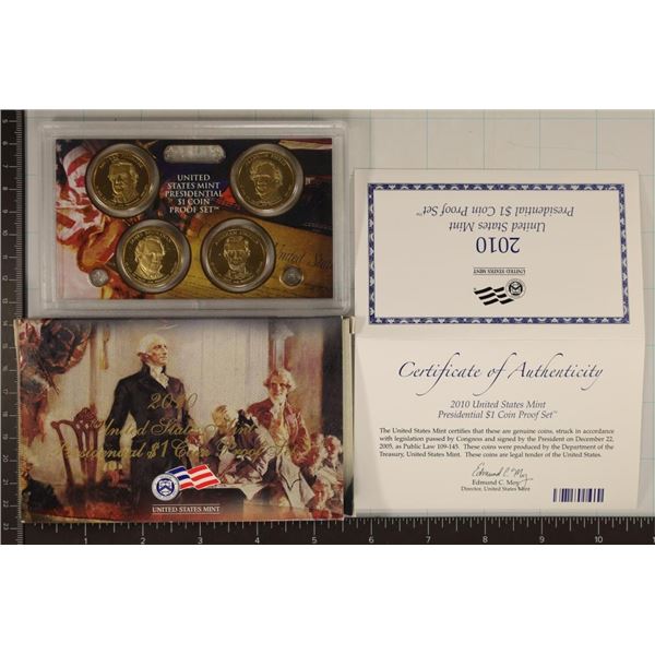 2010 US PRESIDENTIAL DOLLAR 4 COIN PF SET IN BOX