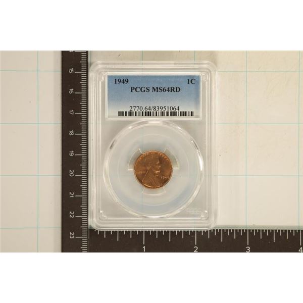 1949 LINCOLN WHEAT CENT PCGS MS64RD