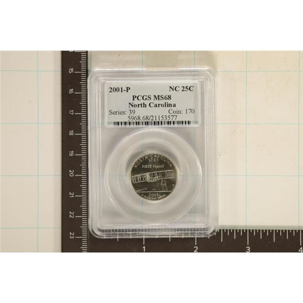 2001-P NORTH CAROLINA QUARTER PCGS MS68