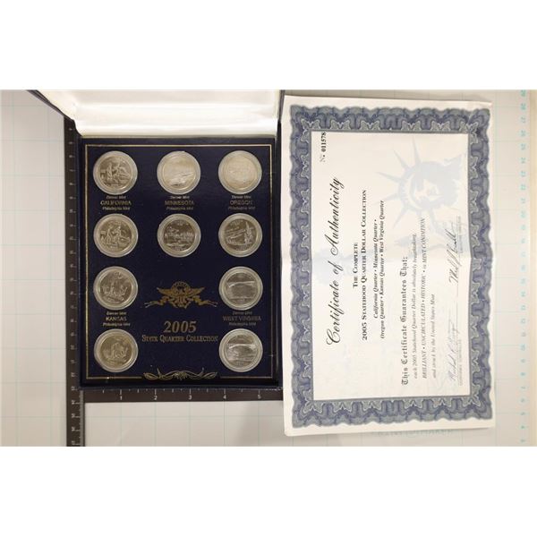 2005-P & D STATE QUARTER SET IN BLUE FLIP CASE