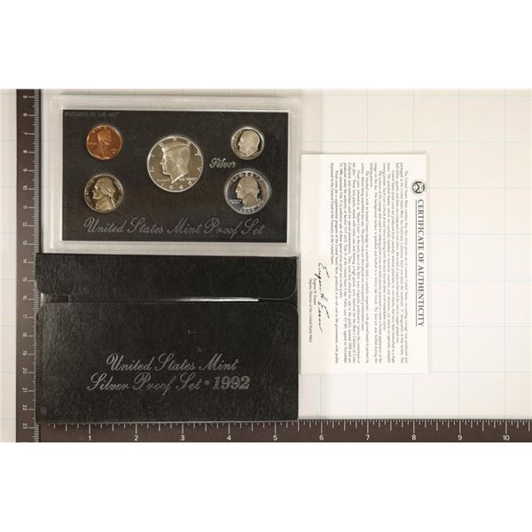 1992 US SILVER PROOF SET (WITH BOX) AND WITH A