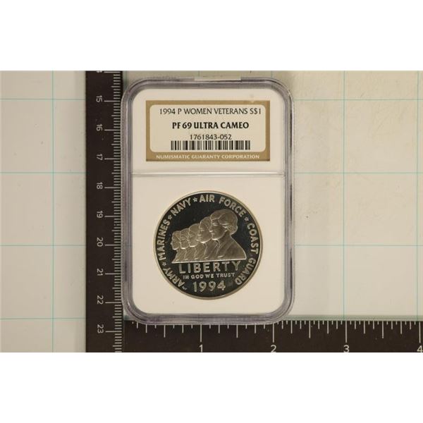 1994-P WOMEN VETERANS US SILVER DOLLAR NGC PF69