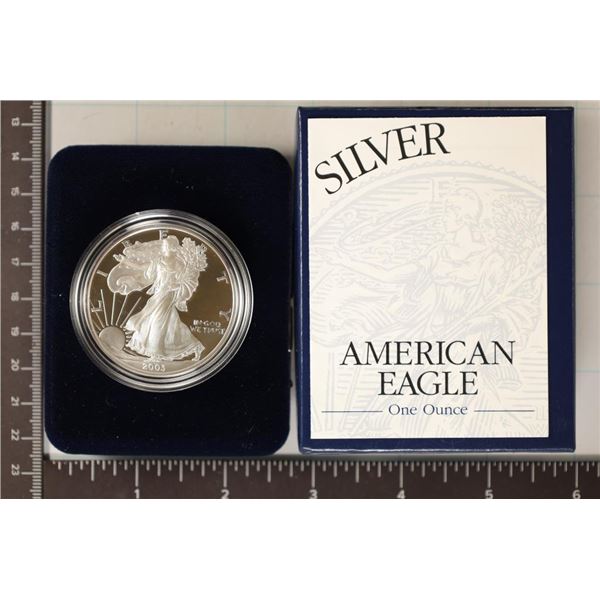 2003-W PROOF AMERICAN SILVER EAGLE WITH CERT.