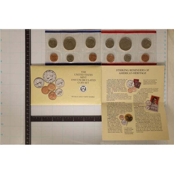 1990 US MINT SET (UNC) P/D (WITH ENVELOPE) WITH