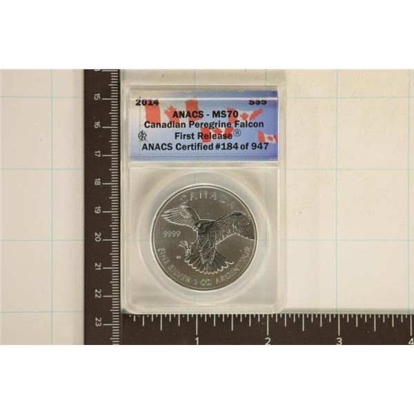 2014 CANADIAN PEREGRINE FALCON $5 ANACS MS70