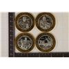 Image 1 : 4-CASINO $10 SILVER TOKENS ALL UNC: SET OF FOUR