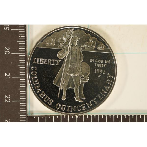 1992-P US PROOF SILVER DOLLAR COLUMBUS