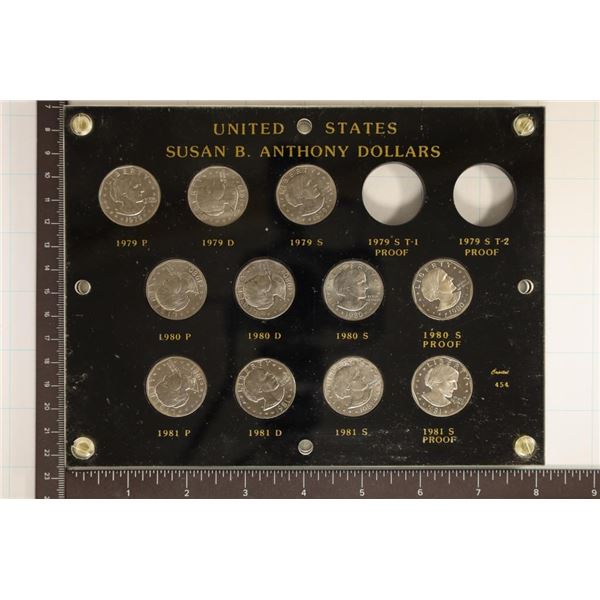 11 COIN SBA DOLLAR SET: 1979-P/D/S NO TYPE I OR 2,