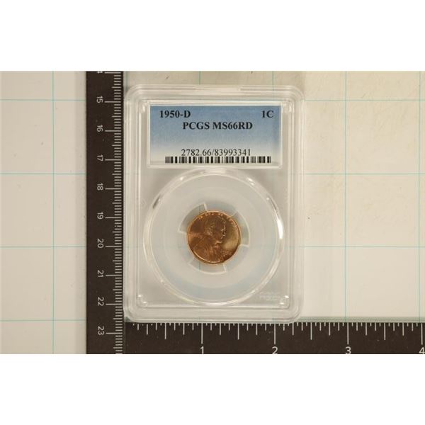 1950-D LINCOLN WHEAT CENT PCGS MS66RD
