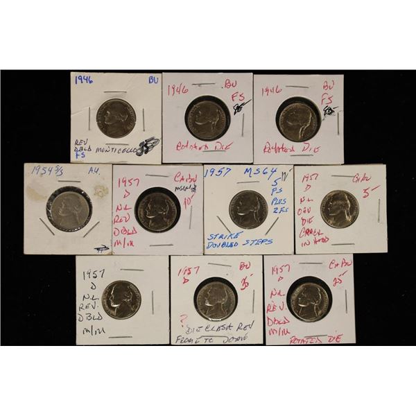 10 JEFFERSON NICKEL ERRORS: 1946-1957 ERRORS